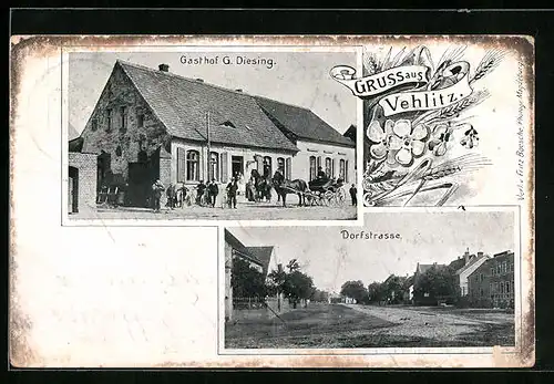 AK Vehlitz, Gasthof G. Diesing, Dorfstrasse