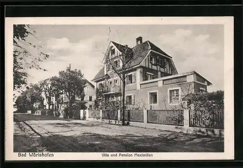 AK Bad Wörishofen, Villa und Hotel-Pension Maximilian