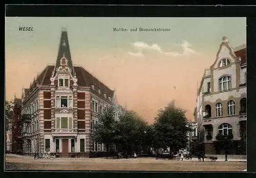 AK Wesel, Moltke- und Bismarckstrasse