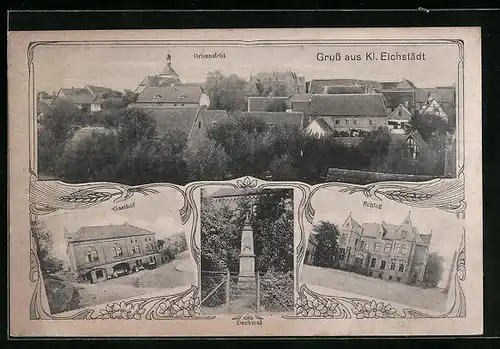 AK Kl. Eichstädt, Gasthof, Schloss, Denkmal