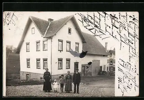 Foto-AK Arnbach /Neuenbürg, Haus Herz 1913
