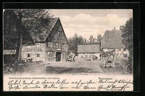 AK Algermissen, Gasthaus und Materialwarenhandlung v. Chr. Ludewig