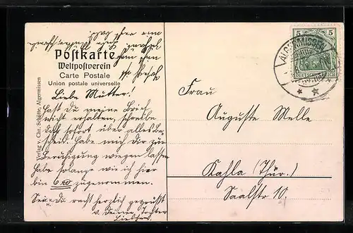 AK Algermissen, Gasthaus und Materialwarenhandlung v. Chr. Ludewig