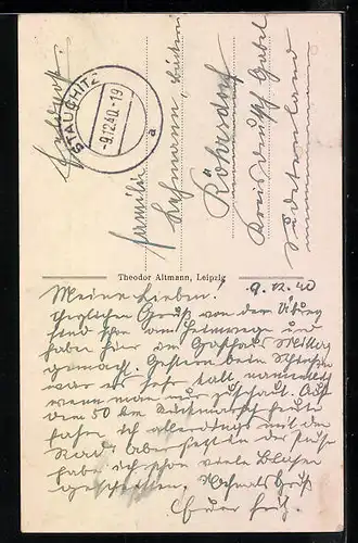 AK Stauchitz, Alte Poststrasse mit Siedlung