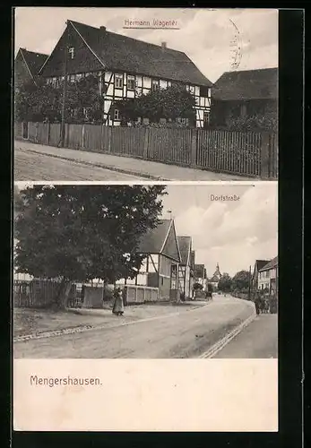 AK Mengershausen, Haus von Hermann Wagener, Dorfstrasse