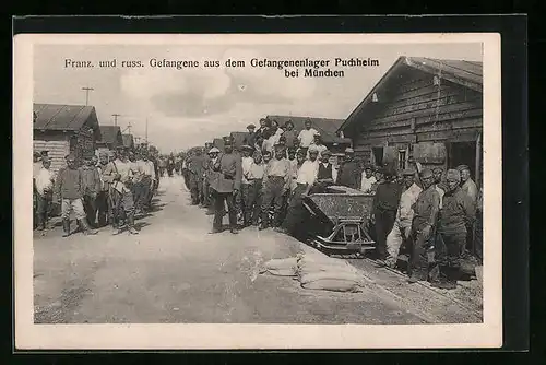 AK Puchheim, Franz. und russ. Kriegsgefangene im Lager Puchheim
