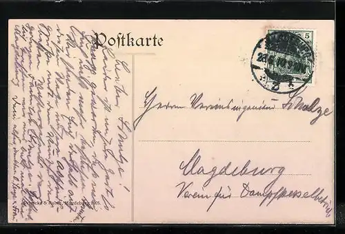 AK Gommern, Partie an der Elbe - Burgstrasse