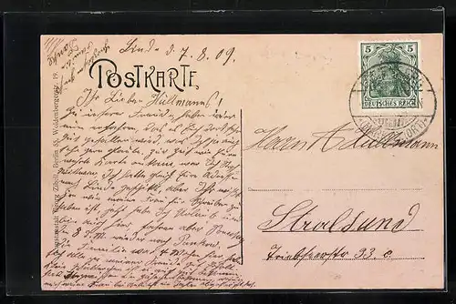 AK Linde b. Löwenberg i. M., Gasthof mit Schule & Kirche, Dorfstrasse & Bertha Koch`s Materialwarengeschäft, Ortspartie