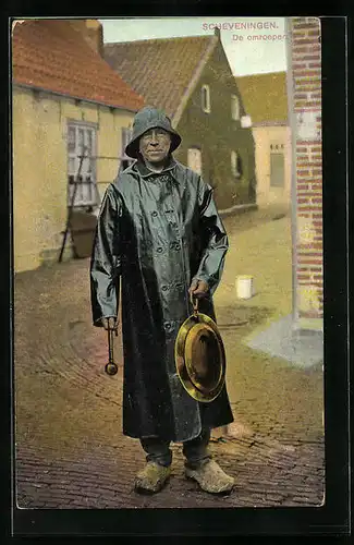AK Scheveningen, De Omroeper, der Ausrufer mit seinem Gong