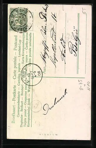 AK Scheveningen, Fischer am Strand mit einem Seil