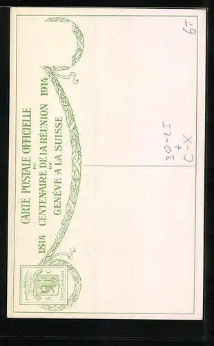 Künstler-AK Geneve, Grenadier in Uniform mit seinem Gewehr