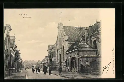 AK Assen, Passanten auf der Molenstrasse