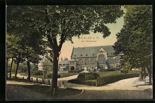 AK Goslar a. H., Parkanlagen am Kaiserhaus