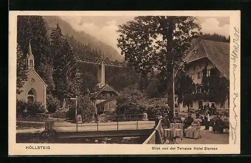 AK Höllsteig, Blick von der Terrasse Hotel Sternen