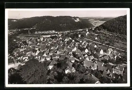 AK Oberndorf a. N., Fliegeraufnahme der gesamten Stadt