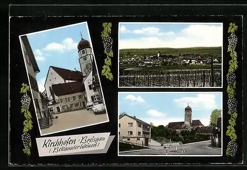 AK Kirchhofen i. Breisgau, Ortspanorama, an der Kirche