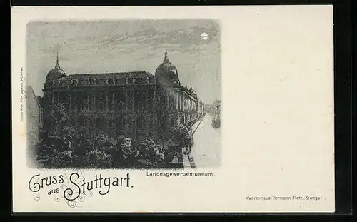 Künstler-AK Stuttgart, am Landesgewerbemuseum