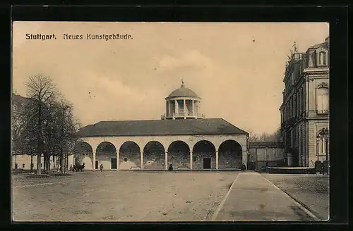 AK Stuttgart, am neuen Kunstgebäude