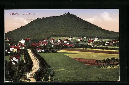 AK Görlitz, Ortsansicht mit Landeskrone