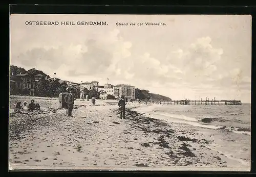 AK Heiligendamm a. d. Ostsee, Strand vor der Villenreihe