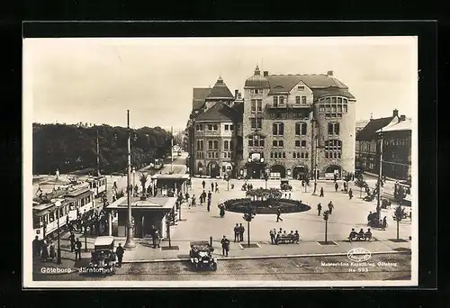 AK Göteborg, Järntorget, Strassenbahnen unterwegs