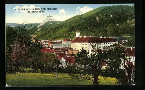 AK Forchtenau, Ansicht mit dem Schloss Forchtenstein im Burgenland