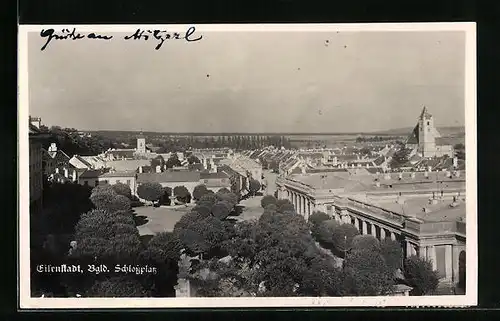 AK Eisenstadt, Blick über den Schlossplatz und die Stadt