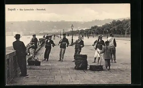 AK Napoli, Via Caracciolo, Pescatori