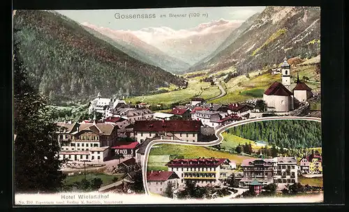 AK Gossensass am Brenner, Ortstotale im Tal