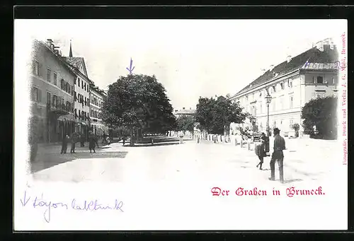 AK Bruneck, Passanten am Graben