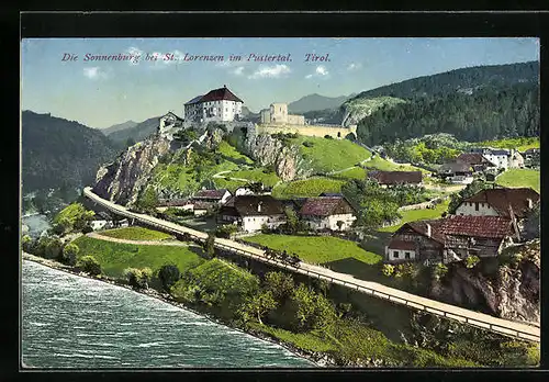 AK St. Lorenzen, Blick auf die Sonnenburg im Pustertal