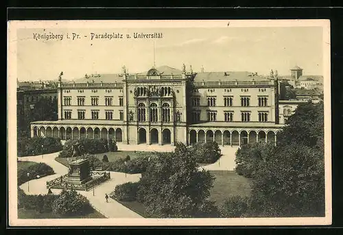 AK Königsberg i. Pr., Paradeplatz und Universität