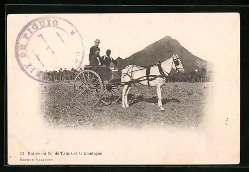 AK Col de Tarla, et la montagne, Pferdekutsche