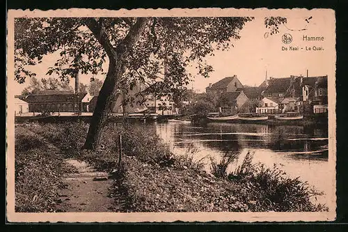 AK Hamme, De Kaai, Uferanlagen mit Blick zur Stadt