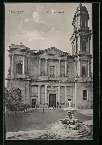 AK Gebweiler, Liebfrauenkirche und Brunnen