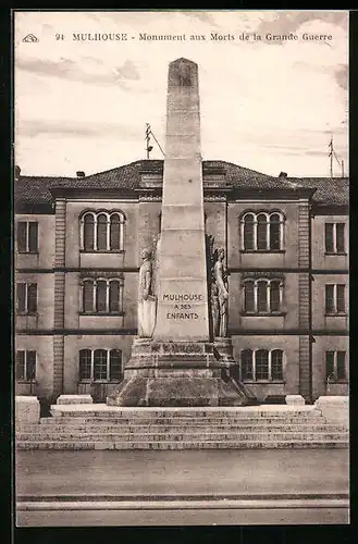 AK Mulhouse, Monument aux Morts de la Grande Guerre