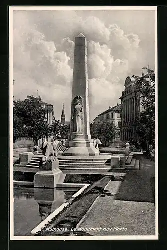 AK Mulhouse, le Monument aux Morts