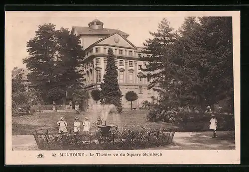 AK Mulhouse, le Théatre vu du Square Steinbach