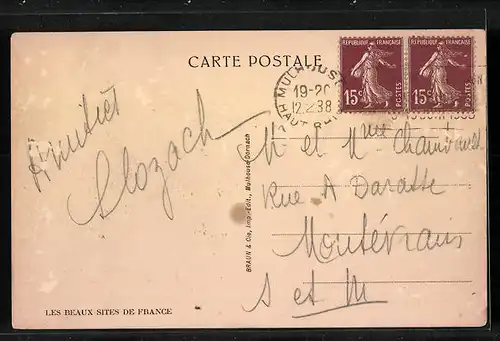 AK Mulhouse, Entrée de la Rue du Sauvage