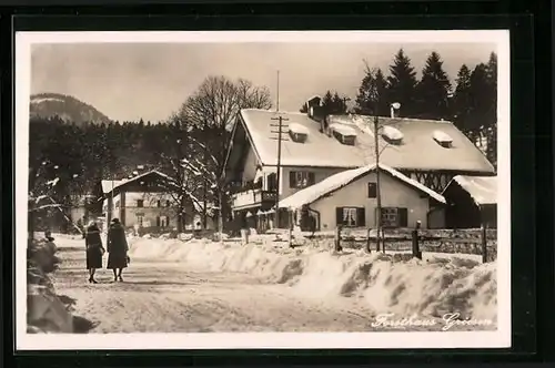 AK Garmisch, Forsthaus Griesen im Winter