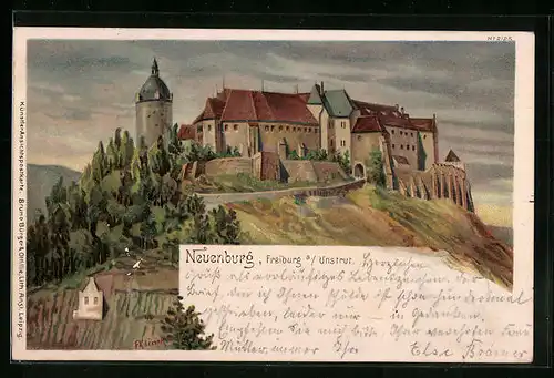 Künstler-AK Freiburg a. Unstrut, Neuenburg