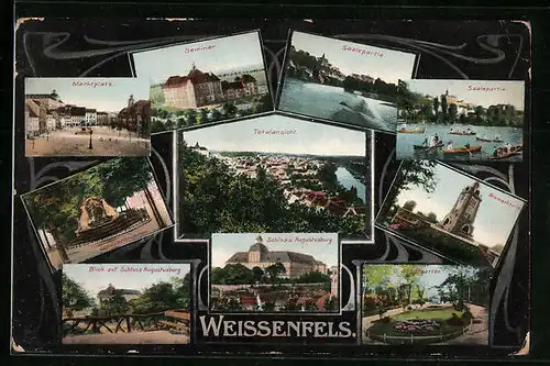 AK Weissenfels, Seminar, Stadtgarten, Bismarckturm
