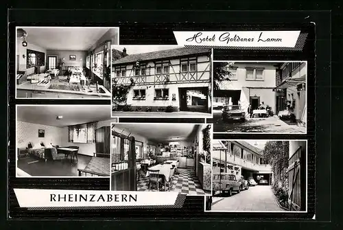 AK Rheinzabern, Hotel Goldenes Lamm, Innenansichten