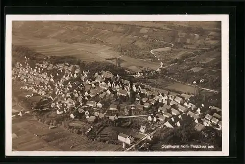 AK Güglingen, Teilansicht, Fliegeraufnahme