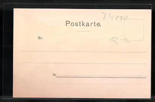 Künstler-AK Jagstfeld, Uferpartie mit Kirche und Booten