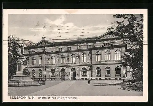 AK Heilbronn a. N., Harmonie mit Kriegerdenkmal