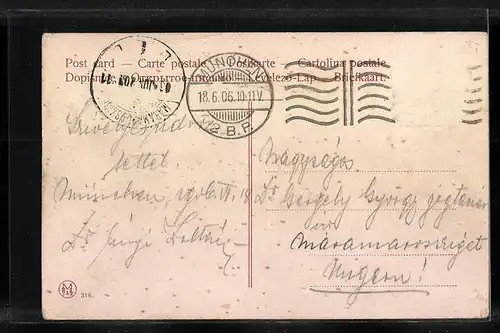 AK München, Isartor mit Strassenbahn und Litfasssäulen