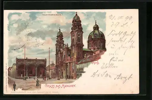 Künstler-AK Carl Münch: München, Theatinerkirche