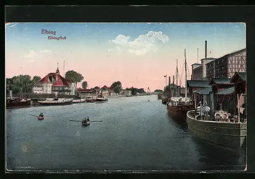 AK Elbing, Elbingfluss mit Booten