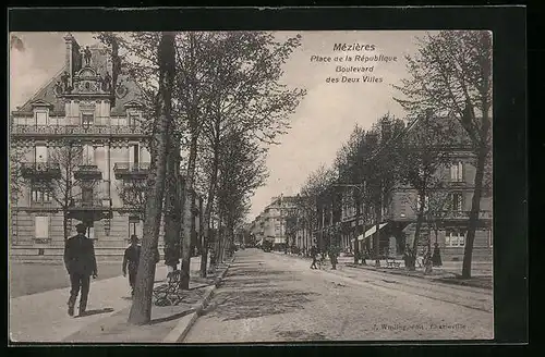 AK Mézières, Place de la République, Boulevard des Deux Villes